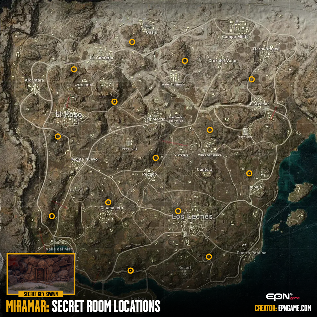 PUBG Miramar Gizli Oda Yerleri